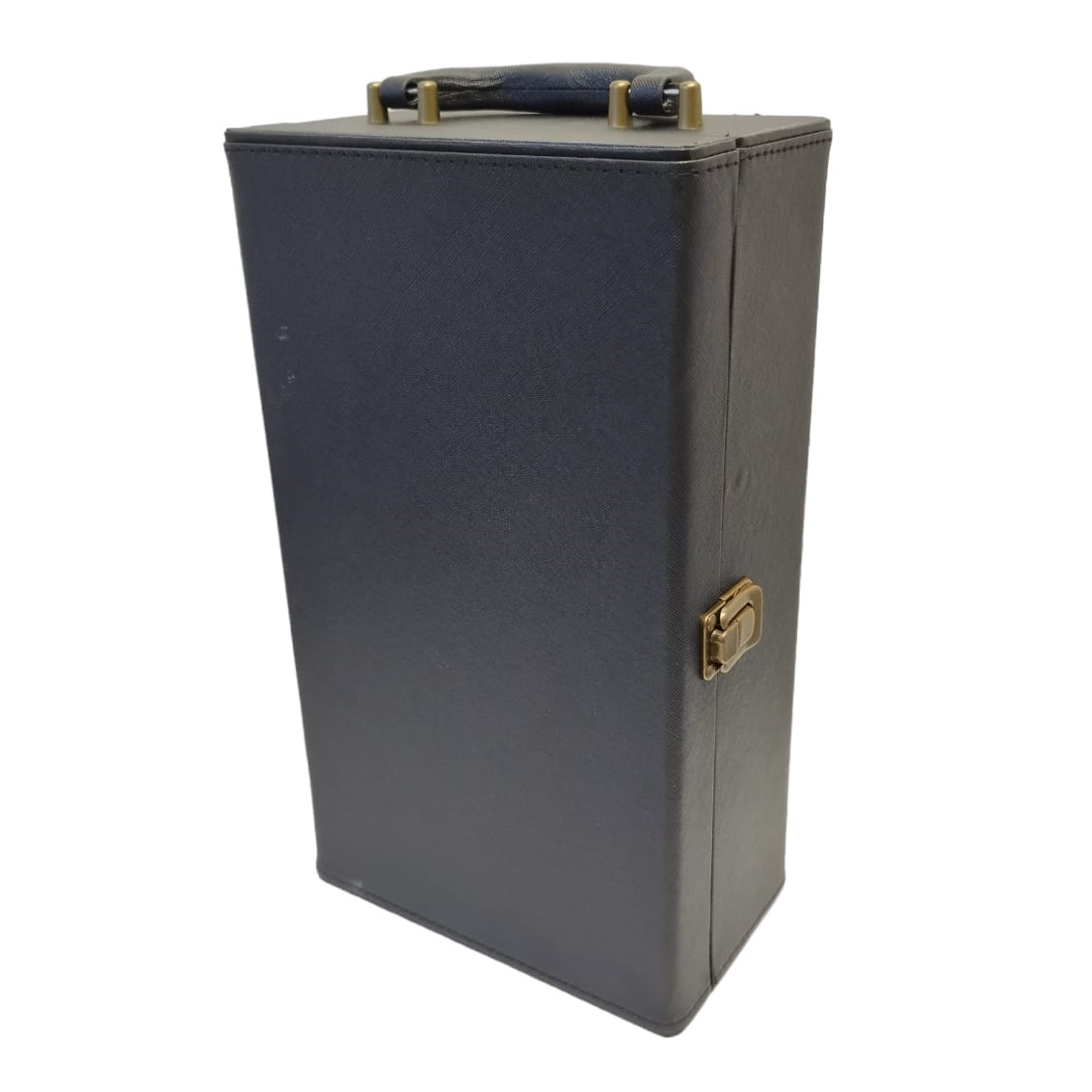 Caja De Vino Simil Cuero, Para Dos Botellas Con Tres Herramientas