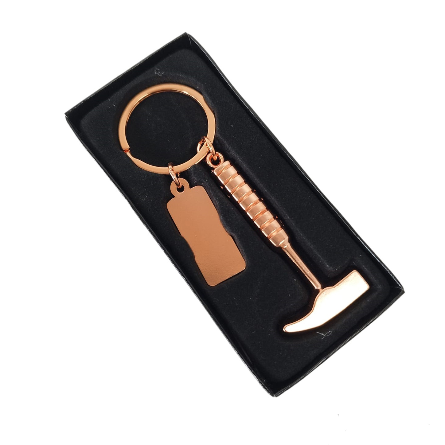 Llavero Martillo Geologo Cobrizado, Con Mini Placa Grabada