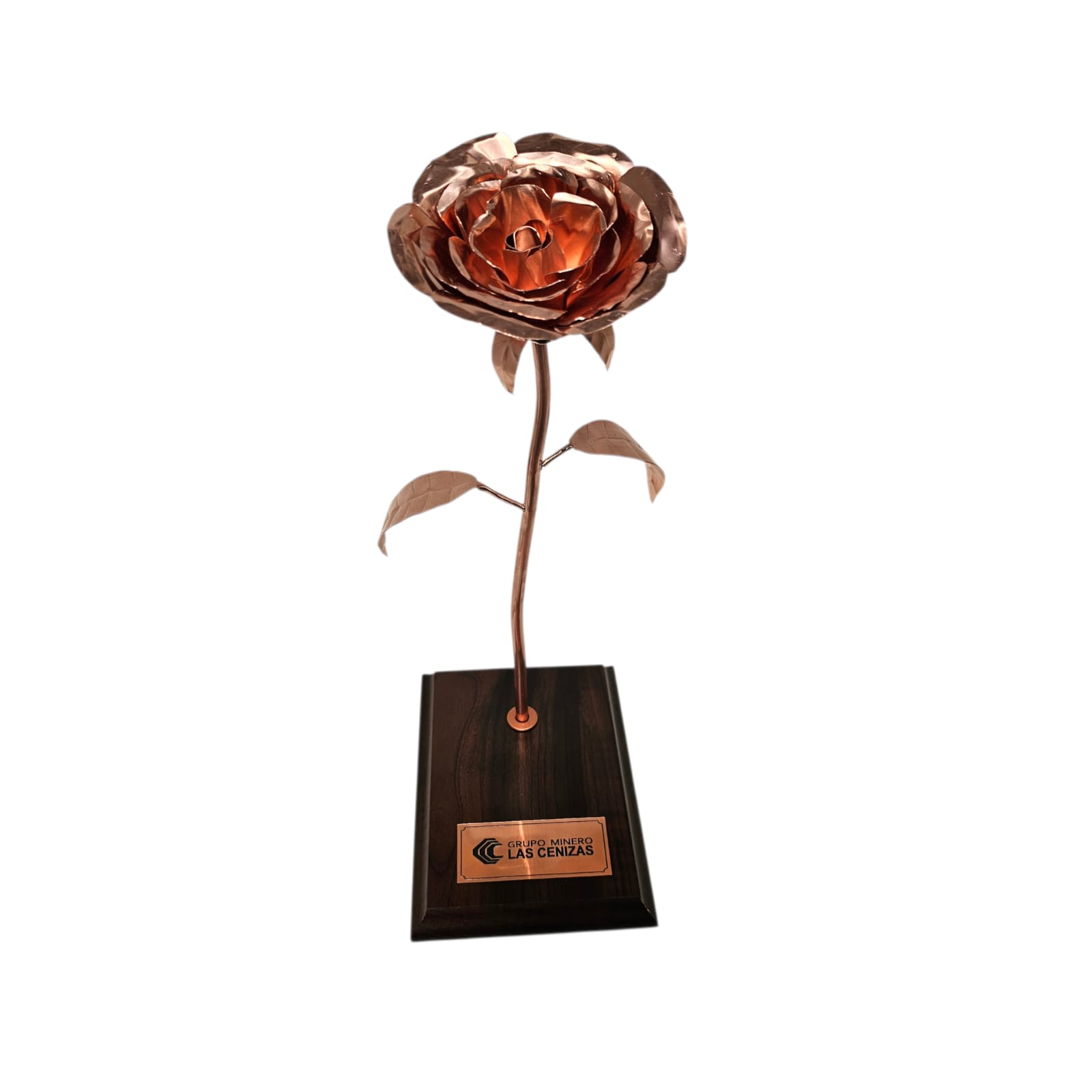 Rosa De Cobre Con Placa Grabada (Producto A Pedido)